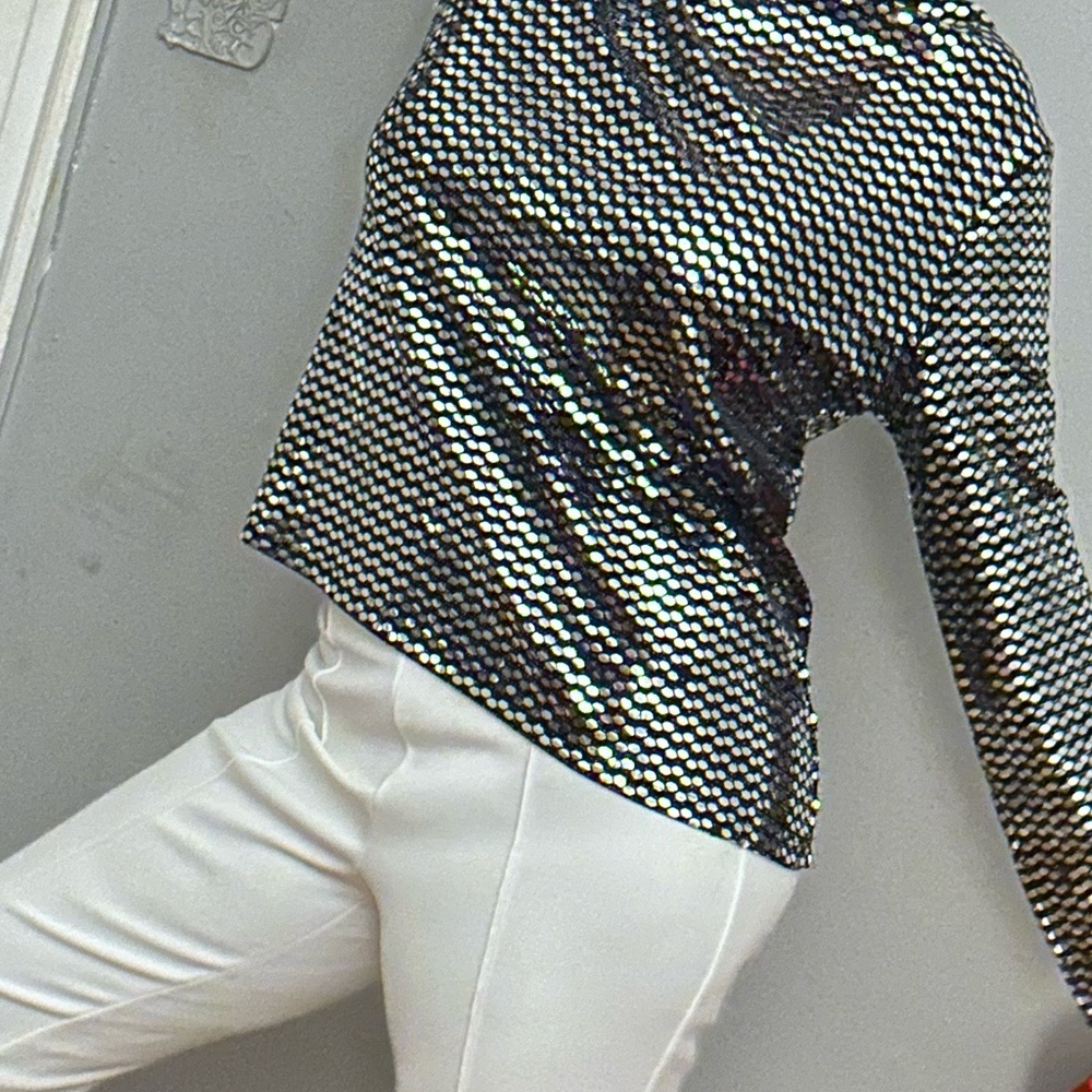 Sequin Turtleneck Top